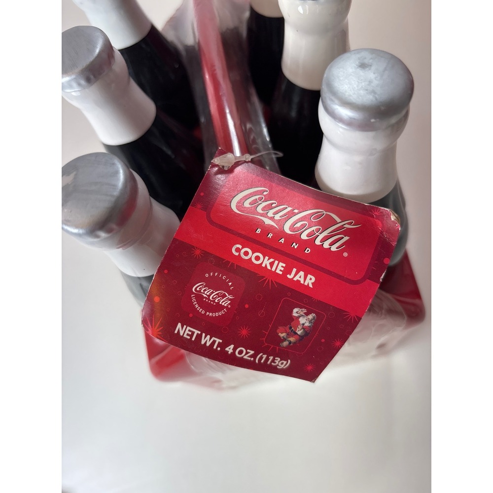 Vintage Coca-Cola Ceramic Cookie Jar Houston Harvest 6 Pk Bottle Design 90s NOS - Picture 7 of 16